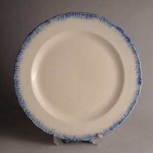 Hartley Greens Leeds Pottery Large Blue Shell Edge Dinner Plate-0