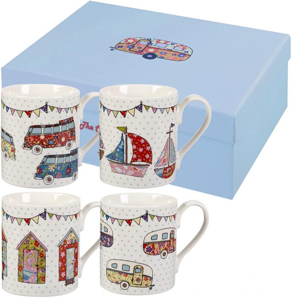 caravan trail set of festival mugs